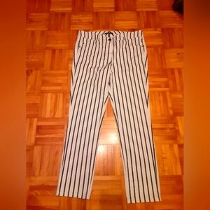 Gardeur Black and White Striped Pants.New.Size 10